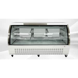 82 in. W 32 cu. ft. Commercial Refrigerator Deli Case Display Case in Glass/Stainless Steel