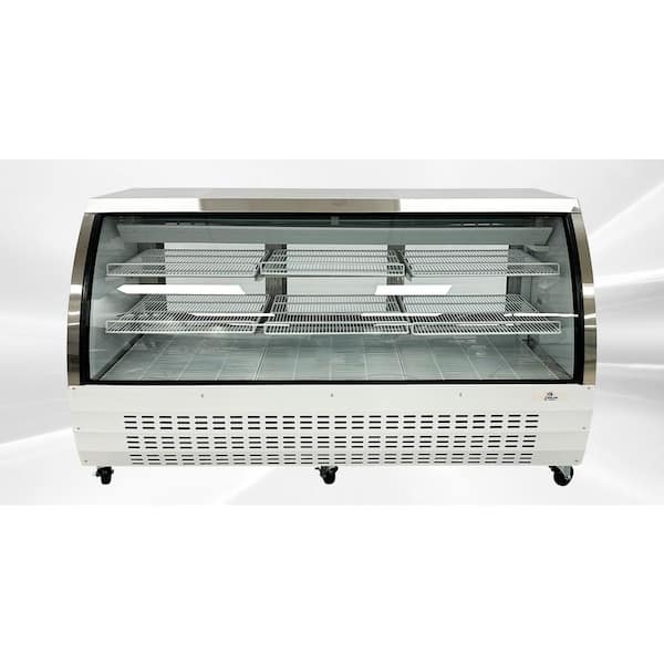 82 in. W 32 cu. ft. Commercial Refrigerator Deli Case Display Case in Glass/Stainless Steel