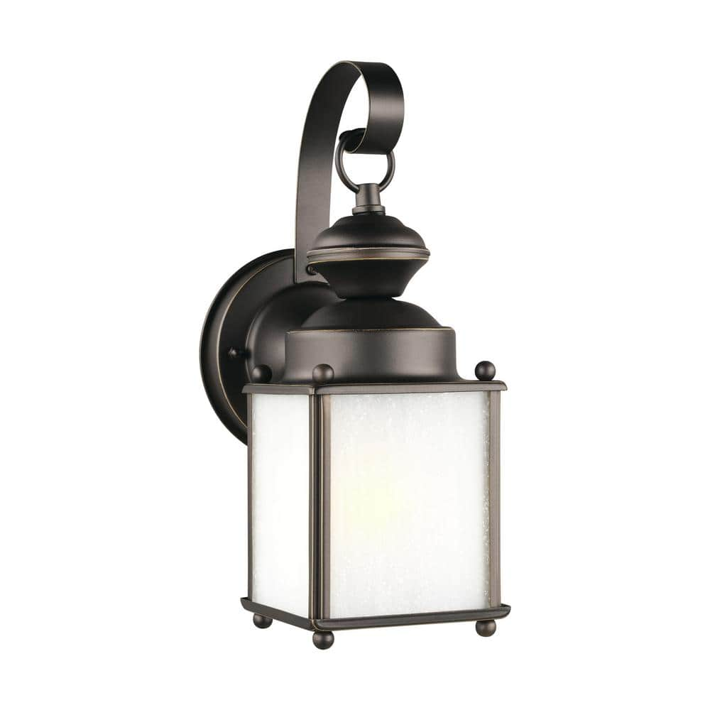 Generation Lighting Jamestowne 1-Light Antique Bronze Outdoor 11.25 in. Traditional Wall Lantern Sconce