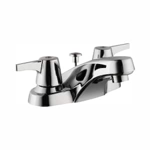 Aragon 4 in. Centerset 2-Handle Low-Arc Bathroom Faucet with Pop-Up Drain in Chrome
