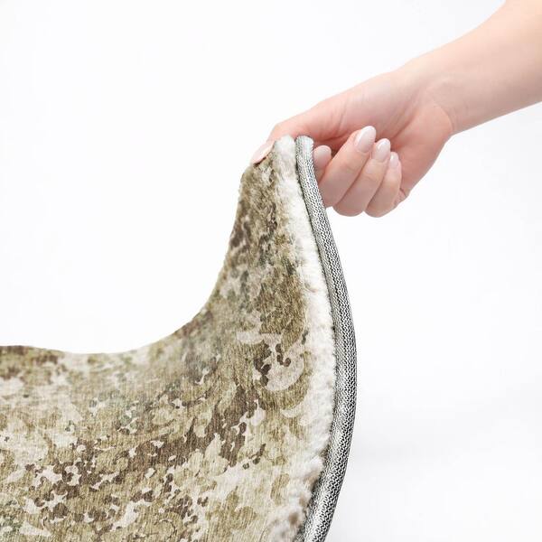 Dream Shag Premium Machine Washable Abstract ADS752 Beige 3 ft. x 4 ft. Area Rug