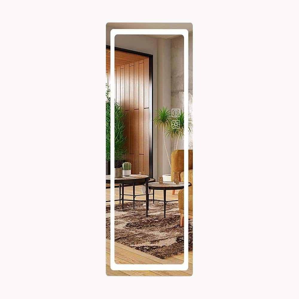 22 in. W x 65 in. H Rectangular Aluminum Framed LED Wall Mount or Floor Sta