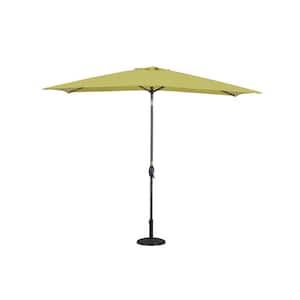 10 ft. x 6.5 ft. Rectangular Market Patio Umbrella with Tilt, Crank and 6 Sturdy Ribs in Lime green
