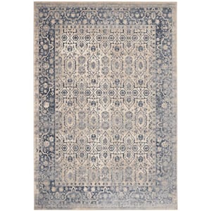Malta Ivory/Blue 8 ft. x 11 ft. Traditional Area Rug