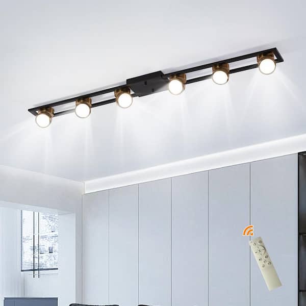 Genoci 48.42 in. 72-Watt Modern Black Dimmable Integrated LED