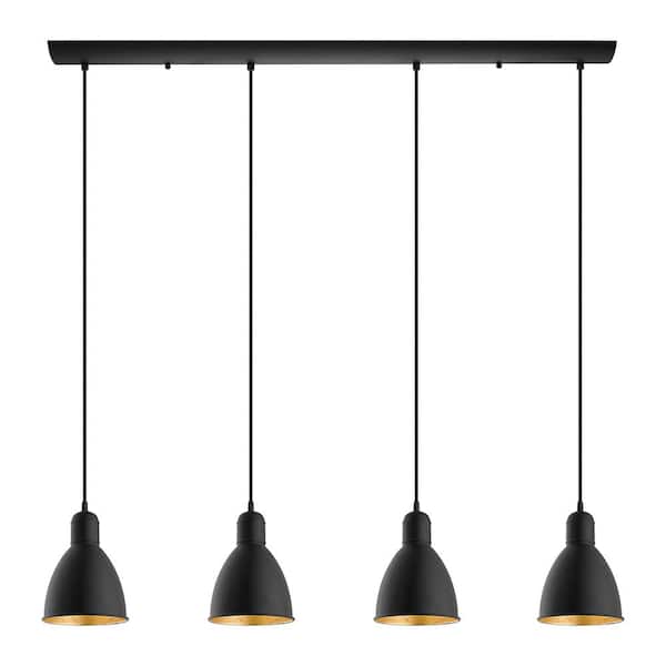 Eglo Priddy 2 39.76 in. W x 82.2 in. H 4-Light Multi Light Linear Pendant with Metal Shades