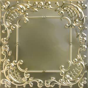 Baby's Breath Gold Nugget 2 ft. x 2 ft. Decorative Tin Style Nail Up Ceiling Tile (48 sq. ft./case)