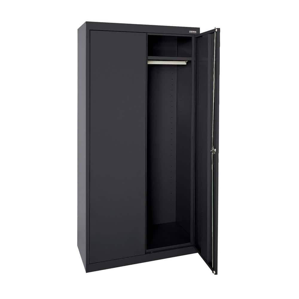 Black Steel 72" Heavy-Duty Wardrobe Storage Cabinet
