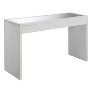 Northfield 48 in. White Standard Height Rectangular Mirror Top Console Table