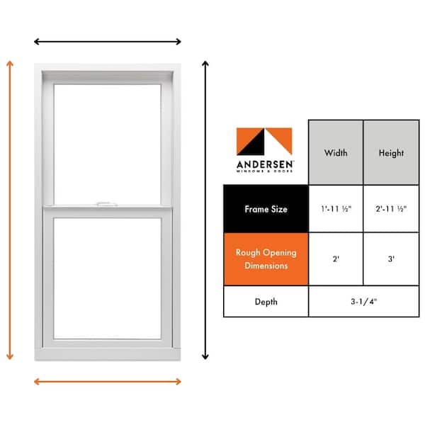 Andersen 23-1/2 in. x 35-1/2 in. 100 Series White Double-Hung