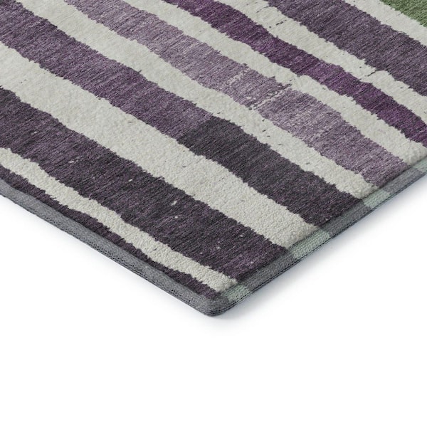 Mayfield Premium Machine Washable Abstract AMF1961 Purple 5 ft. x 7 ft. 6 in. Area Rug