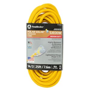 25 ft. 14/3 SJEOOW Cold Weather Outdoor Heavy-Duty Extension Cord