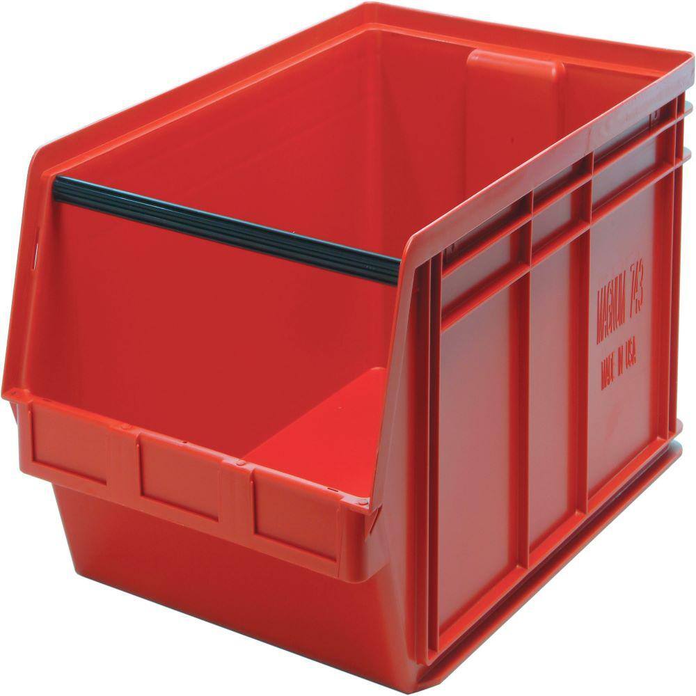 QUANTUM STORAGE SYSTEMS Magnum 27Gal. Storage Tote in Red (1Pack