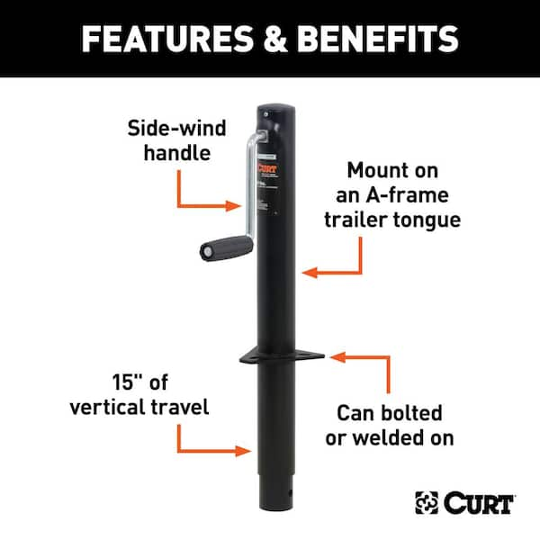 CURT A-Frame Jack with Side Handle (2,000 lbs., 14-1/2