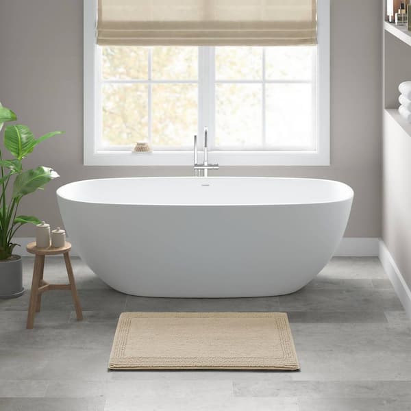 Splendor Taupe 21 in. x 34 in. 100% Cotton Tufted 3000 GSM Reversible Bath Rug