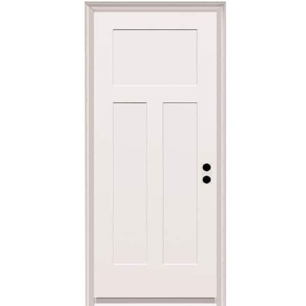 MMI Door 32 in. x 80 in. Craftsman Left-Hand Primed Composite 20-Minute Fire-Rated House-to-Garage Single Prehung Interior Door