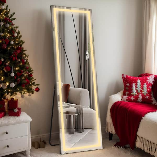 Unbranded Black 21 in. W x 65 in. H Rectangle Aluminum Full Length Mirror