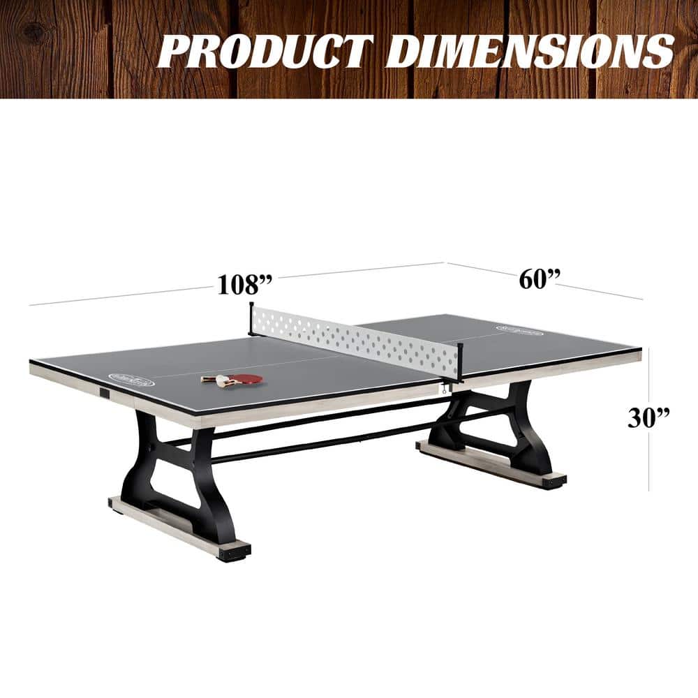 Coventry 9' Black and Silver Wood Composite Table Tennis Table with Metal Net