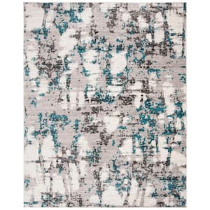 Skyler Gray/Blue 9 ft. x 12 ft. Abstract Area Rug