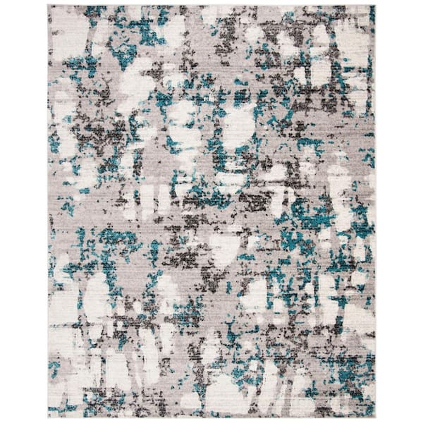 SAFAVIEH Skyler Gray/Blue 9 ft. x 12 ft. Abstract Area Rug