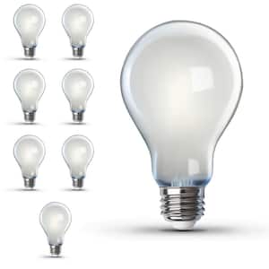 100-Watt Equivalent A21 Dimmable Filament CEC 90 CRI White Glass E26 Medium LED Light Bulb, Soft White 2700K (8-Pack)