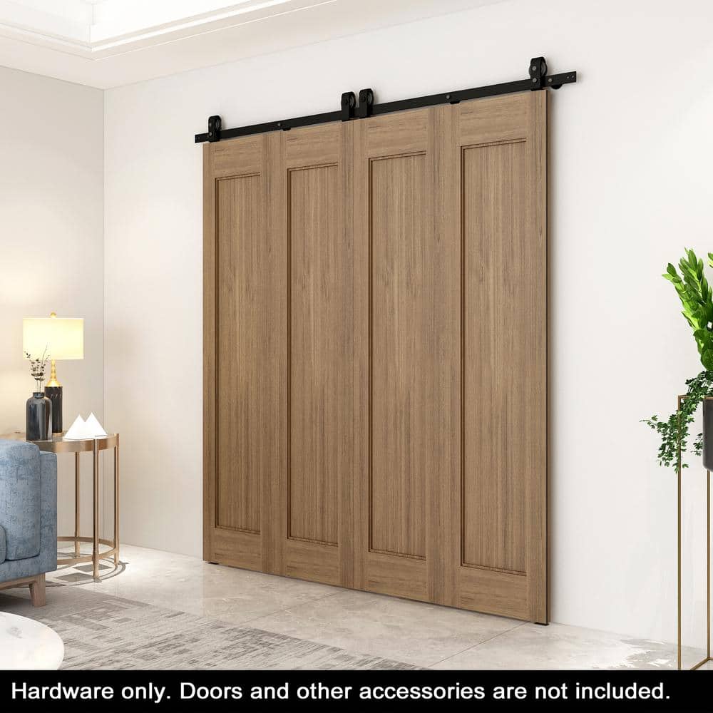 Matte Black Steel 75" Folding Bi-Fold Door Hardware Kit