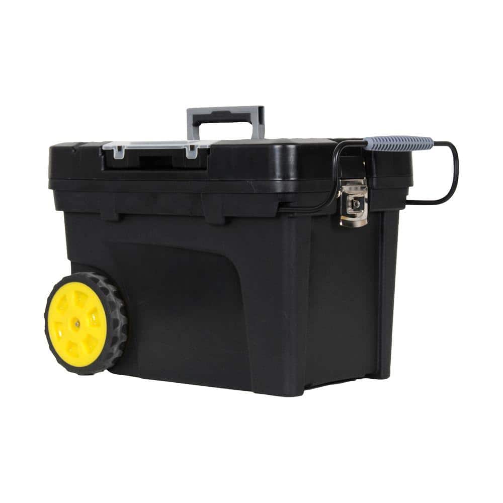 Stanley 21.5-in 3-Drawer Black Plastic Wheels Lockable Tool Box at