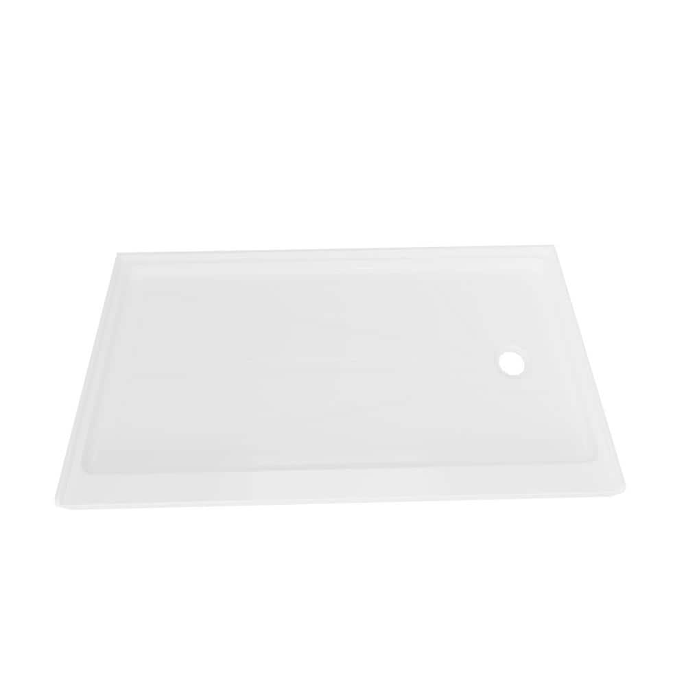 White 60" x 30" Acrylic Single Threshold Shower Base