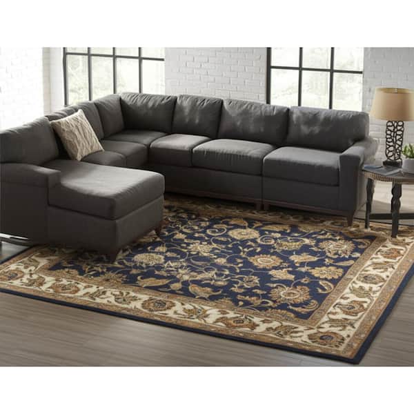 Blue 8 x 10 ft. Tufted Oriental Rectangle Indoor Area Rug