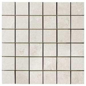 LithoTech Chalk White 11.81 in. x 11.81 in. Matte Porcelain Mosaic Floor and Wall Tile (0.96 sq. ft./Each)