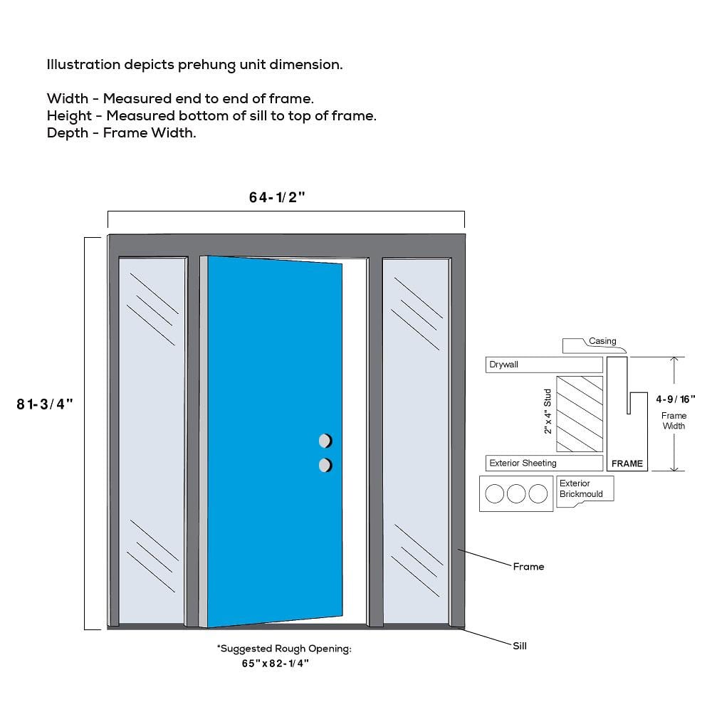 Black Fiberglass Exterior Door with Sidelites and Satin Nickel Hinges