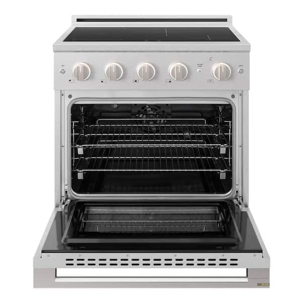 30 in. 4.2 cu. ft. Marino Induction Range with 4 Burner Elements and Electric Convection Oven in Satin Stainless Steel