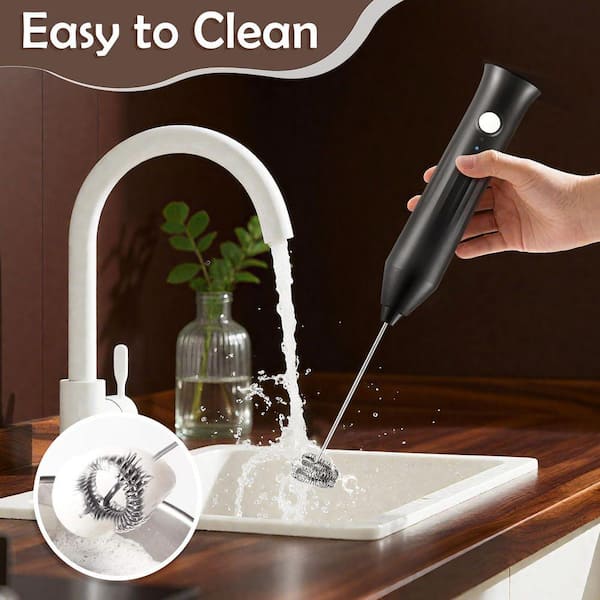 JFVKAF Handheld Electric Milk Frother Wand with 2 Stainless Whisks