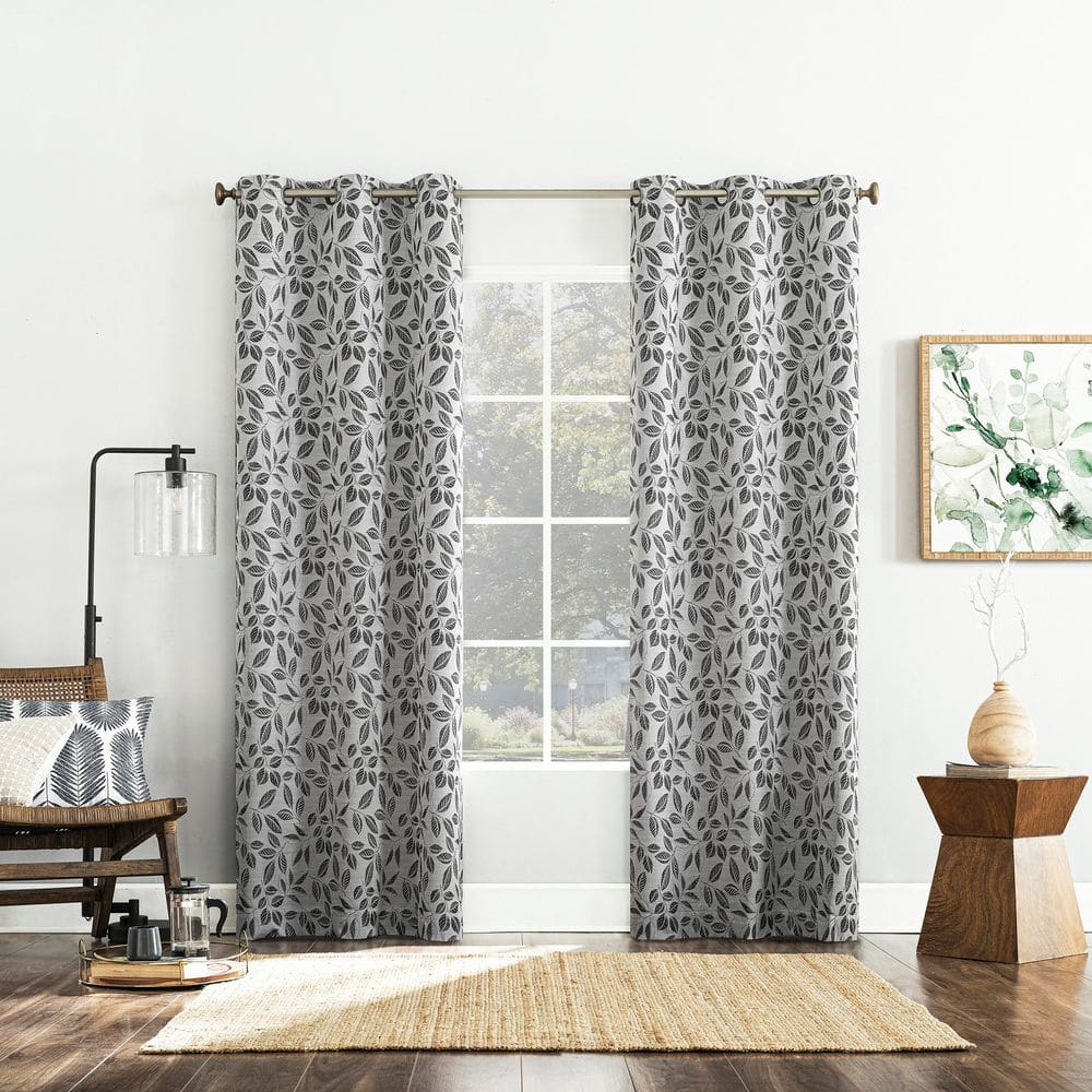 Pearl Gray Polyester Blackout Grommet Curtain Panel, 40" x 84"