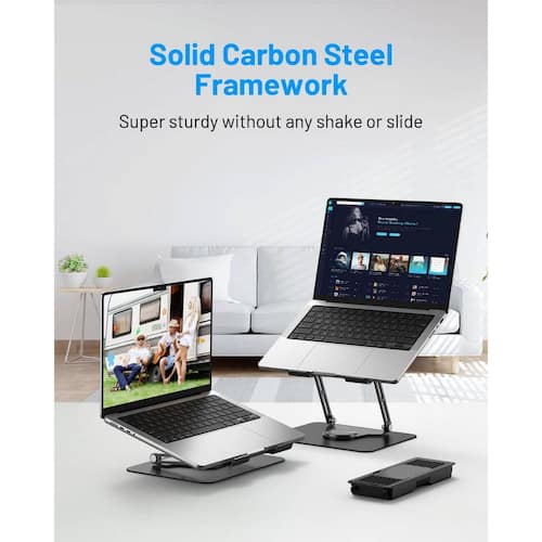 Laptop Cooling Stand with Detachable Thermoelectric Cooler, Adjustable Height and Angle, 360 Rotation Base Computer & Laptop Accessories
