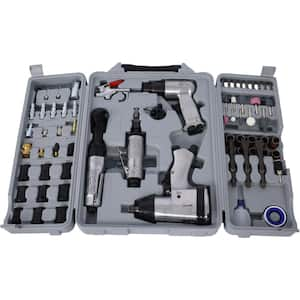 71-Piece Air Tool and Accessories Kit, Impact Wrench, Air Ratchet, Die Grinder, Aire Hammer, Hose Fittings, Storage Case