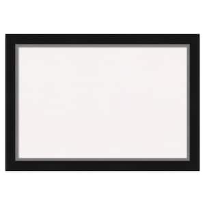 Eva Black Silver Narrow White Corkboard 27 in. x 19 in. Bulletin Board Memo Board