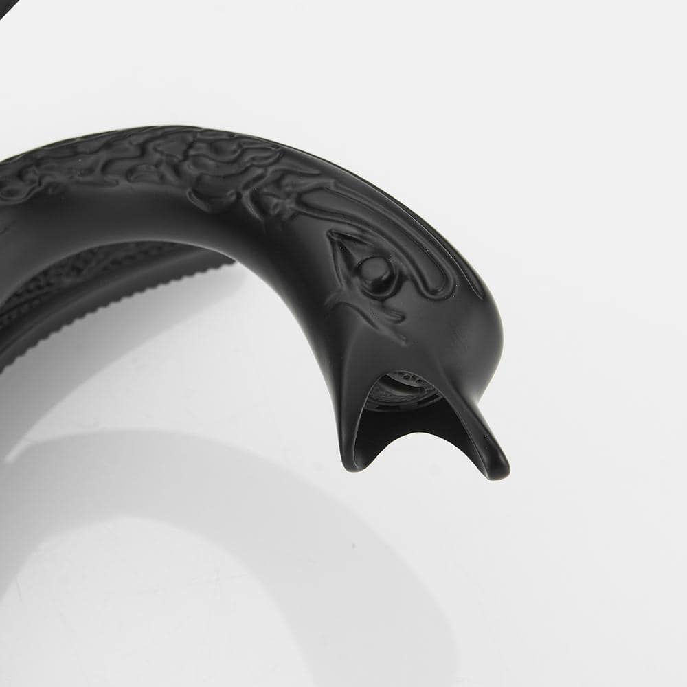 Matte Black Swan Single Hole Bathroom Faucet with Metal Drain