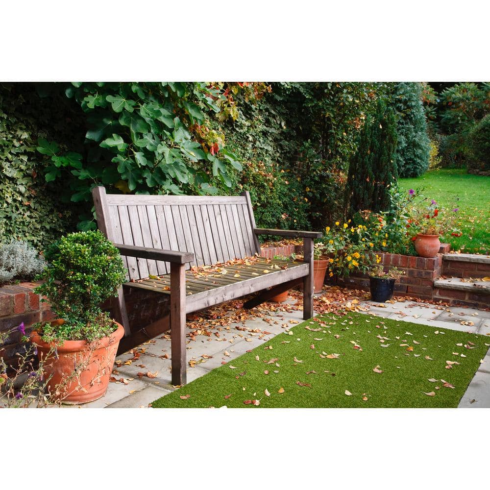 Green Polypropylene Artificial Grass Turf Rug, 4x6 ft