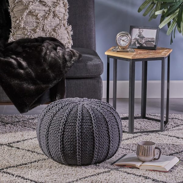 Artistic Weavers 100-Percent Jute Pouf Gray 20-Inch by 20-Inch by 14-Inch