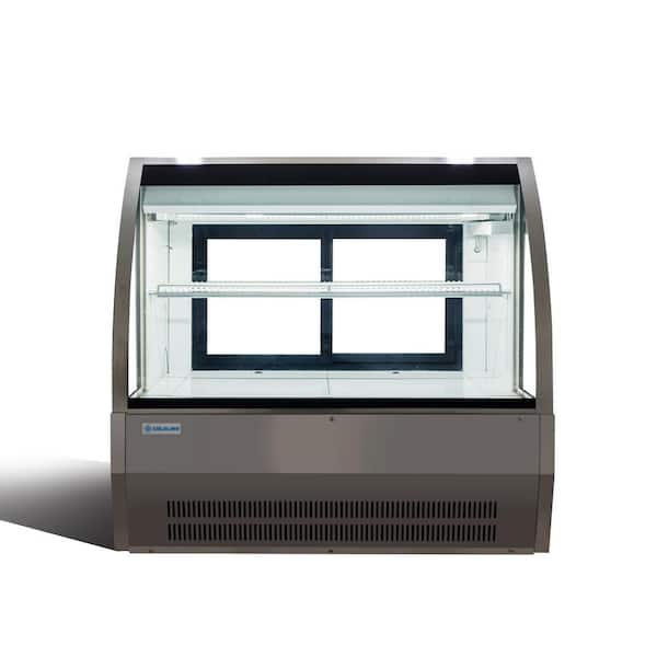 Biscayne Bay 48 in. 18 cu. ft. Commercial Bakery Display Case Refrigerator in Silver with 1-Adjustable Shelves and LED Lighting