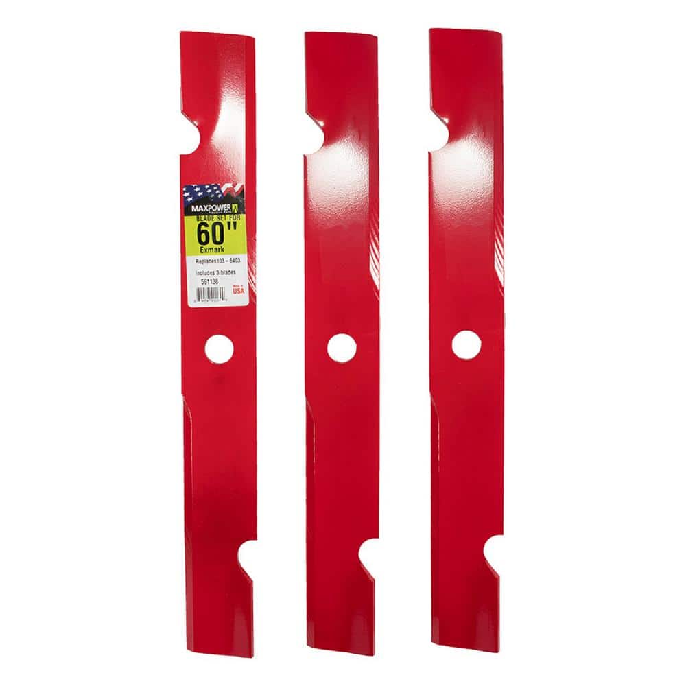 MaxPower 3 Blade Set for Many 60 in. Cut Exmark Mowers Replaces OEM 's