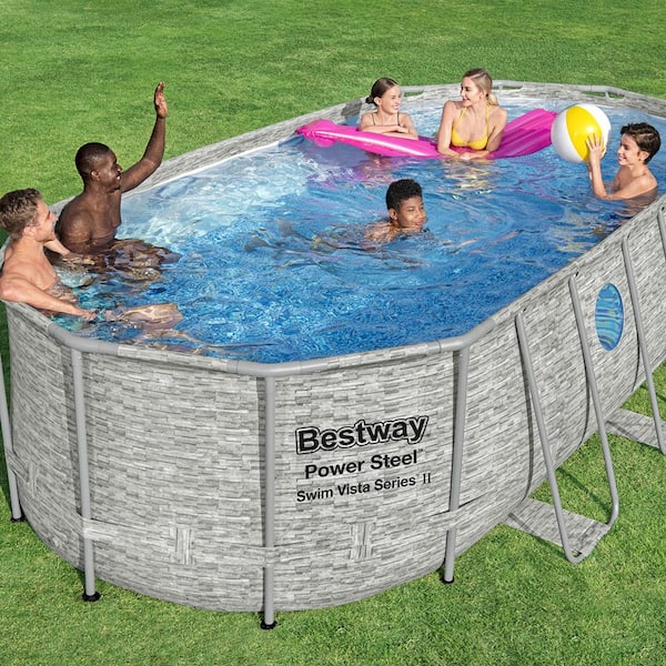 Coleman power steel frame above ground swimming pool set online