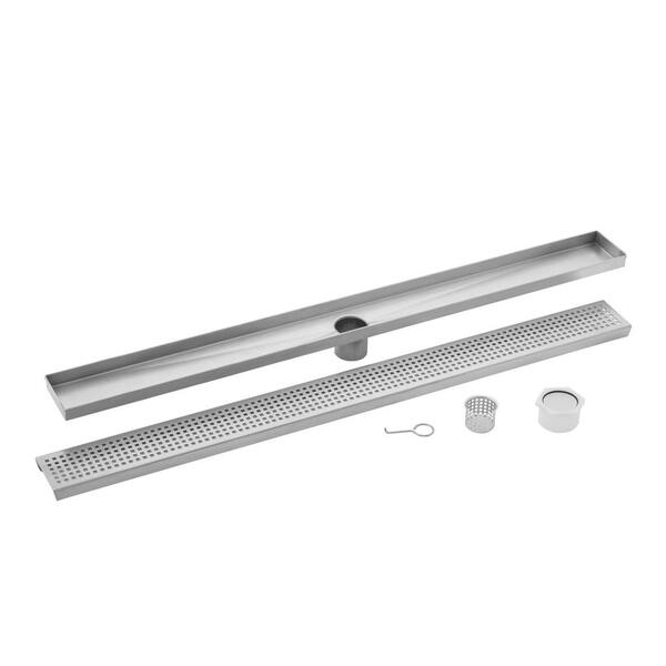 IPT Sink Company 48 in. Stainless Steel Square Grate Linear Shower Drain