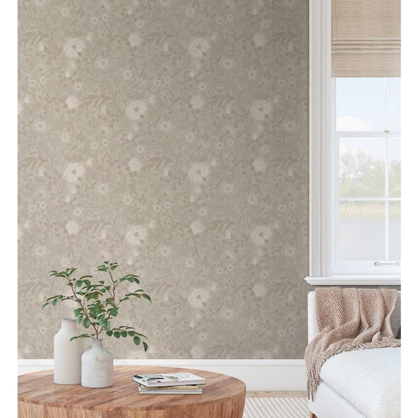 Walls Republic Beige Elegant Floral Trail Print Non Woven Non-Pasted Textured Wallpaper 57 Sq. Ft.