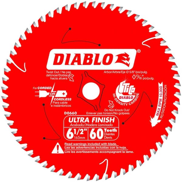 60 Teeth Ultra Finish Saw Blade, Diablo Table Saw Blade 100