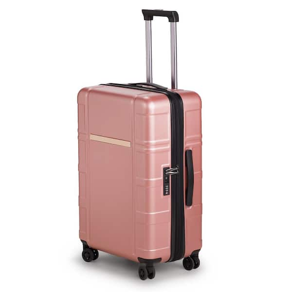 Karl home 1 Piece Pink 28 in. ABS PC with TSA Lock Expandable Spinner Carry on Hardshell Lightweight Luggage Set K1G51000756