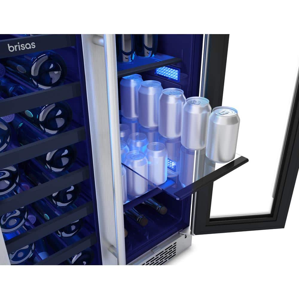 Stainless Steel Dual Zone French Door Wine and Beverage Cooler