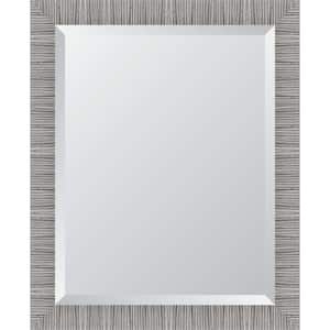 Rattan Design 27 in. W x 33 in. H Rectangle Gray Framed Mirror