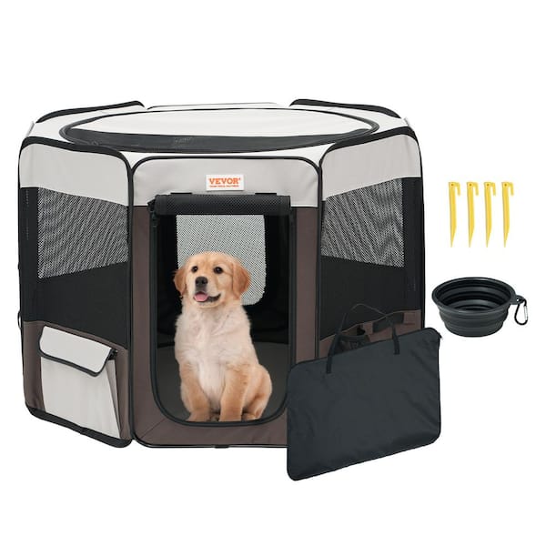 VEVOR 36 in. x 36 in. x 23 in. 8-Panel Portable Playpen for Dog 600D Oxford Cloth Pet House Indoor and Camping Pet Kennel